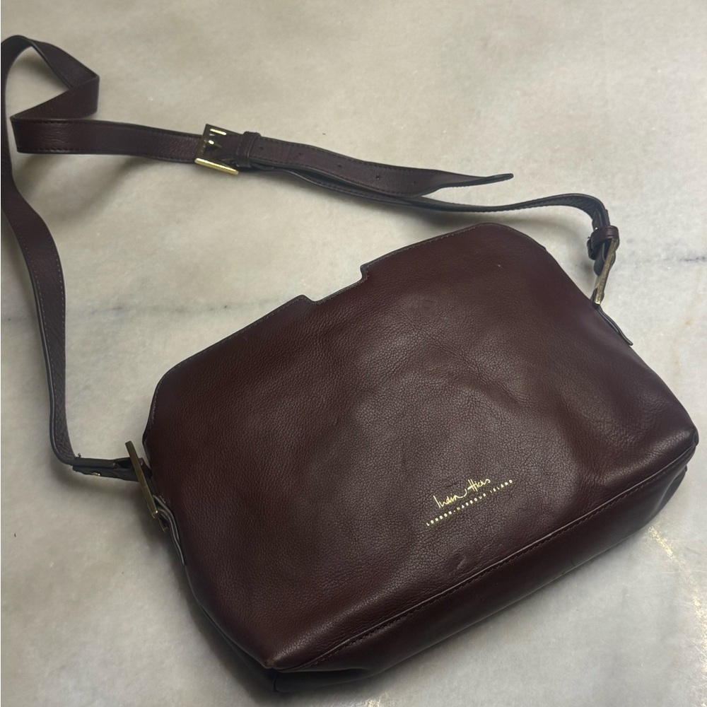 India Hicks Burgundy Leather Crossbody Bag